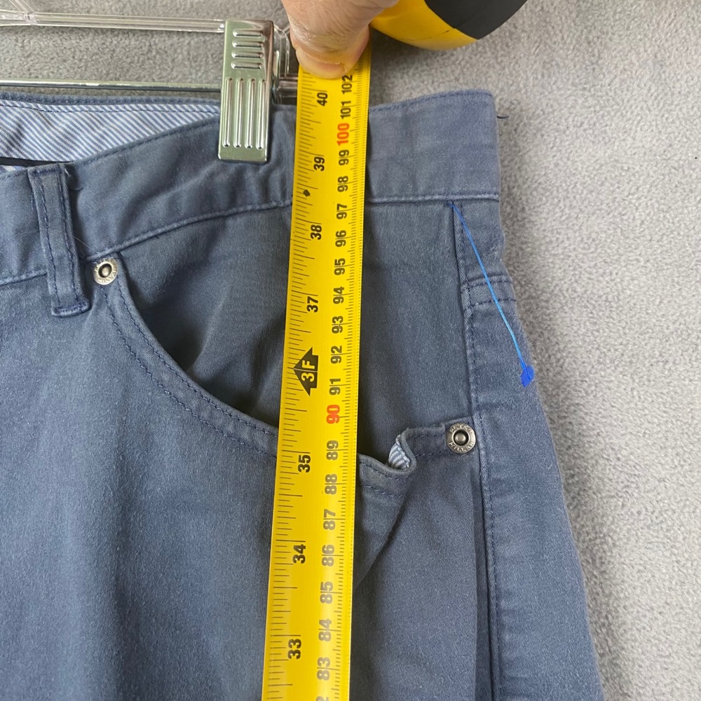 Peter Millar Mens 36 Blue Gray Twill Five Pocket Straight Leg Pants Casual Chino - Picture 4 of 9